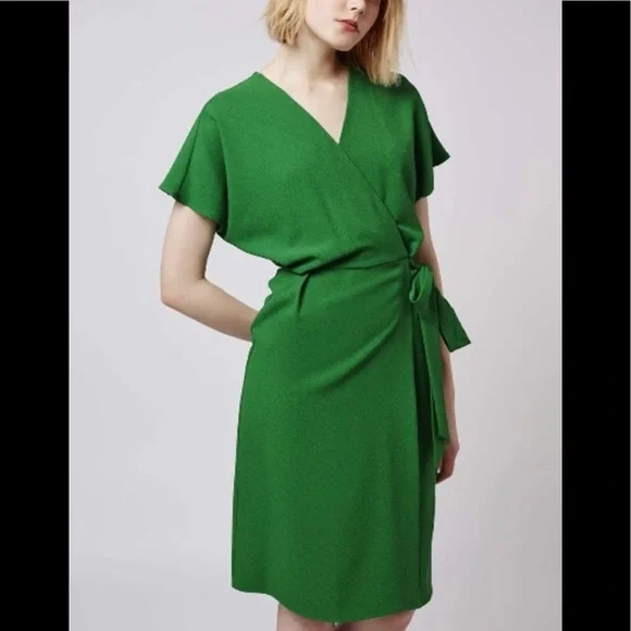 Topshop Crepe Wrap Midi Dress